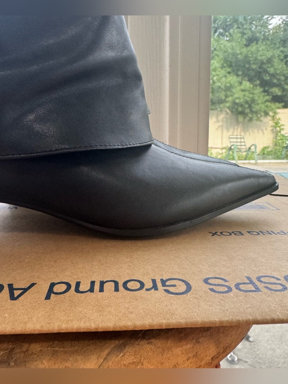 Time and Tru Fold Over Kitten Heel Ankle Boots Women’s 6 Black Memory Foam New - Picture 4 of 16